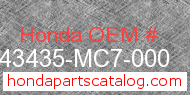 Honda 43435-MC7-000 genuine part number image