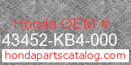 Honda 43452-KB4-000 genuine part number image