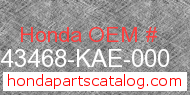 Honda 43468-KAE-000 genuine part number image
