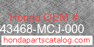 Honda 43468-MCJ-000 genuine part number image
