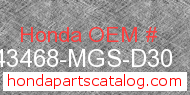 Honda 43468-MGS-D30 genuine part number image