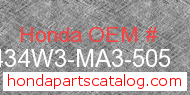 Honda 434W3-MA3-505 genuine part number image