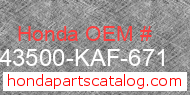 Honda 43500-KAF-671 genuine part number image