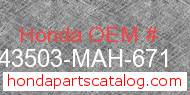 Honda 43503-MAH-671 genuine part number image