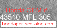 Honda 43510-MFL-305 genuine part number image