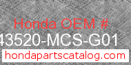 Honda 43520-MCS-G01 genuine part number image