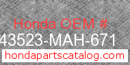 Honda 43523-MAH-671 genuine part number image