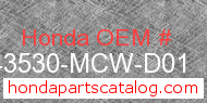 Honda 43530-MCW-D01 genuine part number image