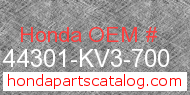 Honda 44301-KV3-700 genuine part number image