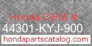 Honda 44301-KYJ-900 genuine part number image
