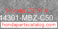 Honda 44301-MBZ-C50 genuine part number image