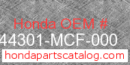 Honda 44301-MCF-000 genuine part number image