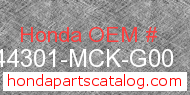 Honda 44301-MCK-G00 genuine part number image