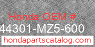 Honda 44301-MZ5-600 genuine part number image