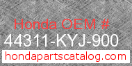Honda 44311-KYJ-900 genuine part number image