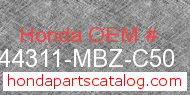 Honda 44311-MBZ-C50 genuine part number image