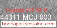 Honda 44311-MCJ-000 genuine part number image