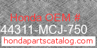 Honda 44311-MCJ-750 genuine part number image