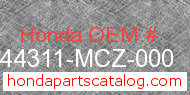 Honda 44311-MCZ-000 genuine part number image