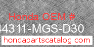 Honda 44311-MGS-D30 genuine part number image