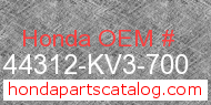 Honda 44312-KV3-700 genuine part number image