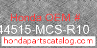 Honda 44515-MCS-R10 genuine part number image