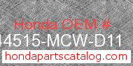 Honda 44515-MCW-D11 genuine part number image