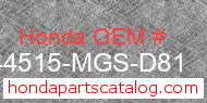 Honda 44515-MGS-D81 genuine part number image