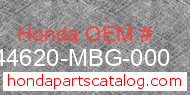 Honda 44620-MBG-000 genuine part number image