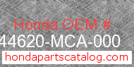 Honda 44620-MCA-000 genuine part number image