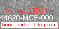 Honda 44620-MCF-000 genuine part number image