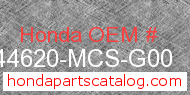Honda 44620-MCS-G00 genuine part number image