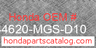 Honda 44620-MGS-D10 genuine part number image
