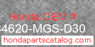 Honda 44620-MGS-D30 genuine part number image