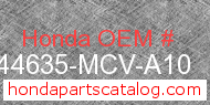 Honda 44635-MCV-A10 genuine part number image