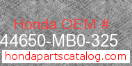 Honda 44650-MB0-325 genuine part number image