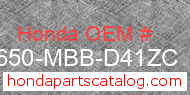 Honda 44650-MBB-D41ZC genuine part number image
