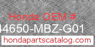 Honda 44650-MBZ-G01 genuine part number image