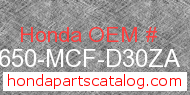 Honda 44650-MCF-D30ZA genuine part number image