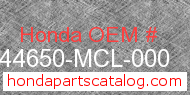 Honda 44650-MCL-000 genuine part number image