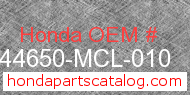 Honda 44650-MCL-010 genuine part number image