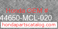 Honda 44650-MCL-020 genuine part number image
