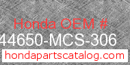 Honda 44650-MCS-306 genuine part number image