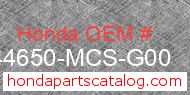 Honda 44650-MCS-G00 genuine part number image