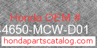 Honda 44650-MCW-D01 genuine part number image