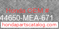 Honda 44650-MEA-671 genuine part number image