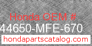 Honda 44650-MFE-670 genuine part number image
