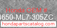 Honda 44650-ML7-305ZC genuine part number image