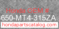 Honda 44650-MT4-315ZA genuine part number image