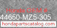 Honda 44650-MZ5-305 genuine part number image